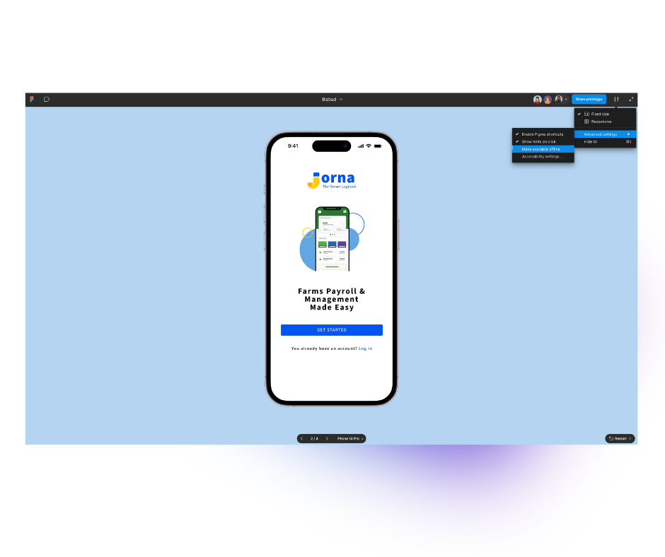 Mobile app prototype ready for user testing